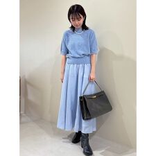 【セットアイテム】ラメパフスリーブニットフレアスカートSET UP