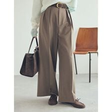 ウエストベルトタックワイドパンツ