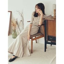 【セットアップ対応】ニットプリーツスカート