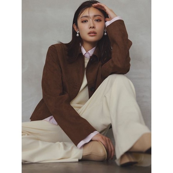 ショート丈ステンカラーリサイクルスウェードブルゾン | ミラ