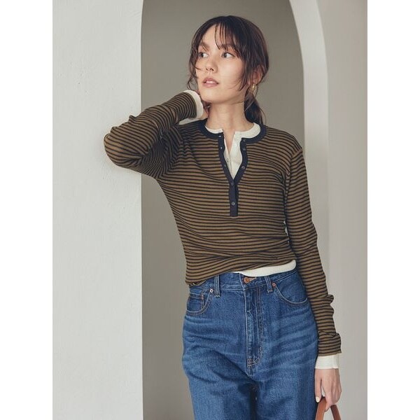 Mila Owen【セットアイテム】シャツレイヤードケーブル短丈ニット25AW Mila Owen【セットアイテム】シャツレイヤードケーブル短丈ニット25AW