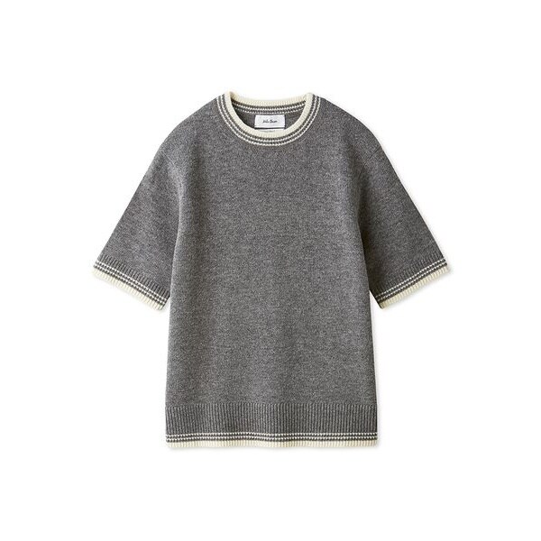 新作ミラオーウェン【セットアイテム】ポロ襟ワイドリブベアSETモヘアニットグレー Mila Owen（ミラオーウェン）の「【セットアイテム】ポロ襟