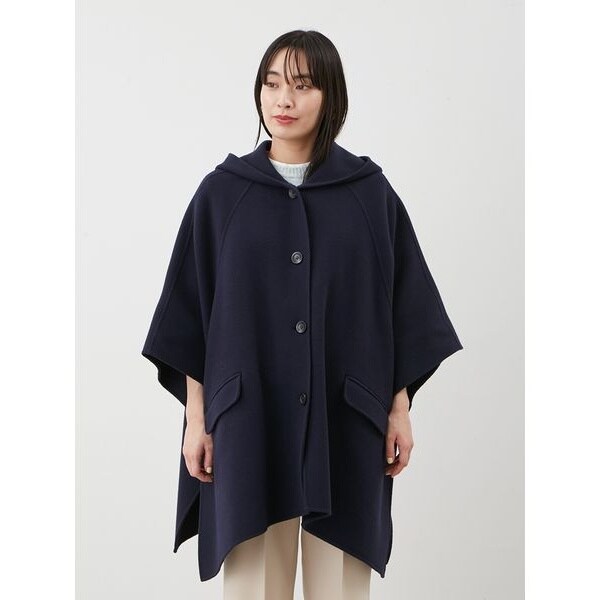 Mila Owen ライトブルー ポンチョ Pontetorto製 フードポンチョコート | ミラ オーウェン(Mila Owen) | マルイウェブ