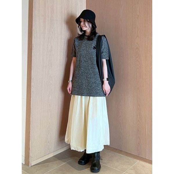 【美品】Mila Owen ブラウン スカート きれいめ✨ 【1066】 Mila Owen（ミラオーウェン）の「フェイクレザーランダムヘム
