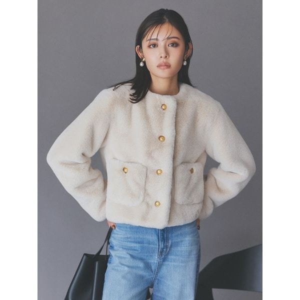 Spick and Span リネンライク カラーレスジャケット　イエナ Spick and Span リネンライク カラーレスジャケット イエナ