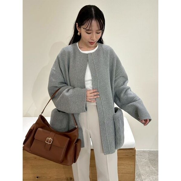 みっち様　新品　NOBLE ライトフルクロス　チェスターAラインコート　ホワイト ライトフルクロスチェスターAラインコート | ノーブル(Noble