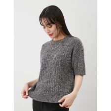 【セットアップ対応】カシミヤタッチケーブルニットプルオーバー