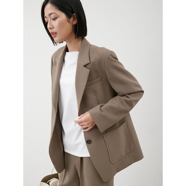 最終値下げSpick & span ダブルクロスVカラージャケットブラウン Spick & Span｜《追加》ドライダブルクロスVカラージャケット