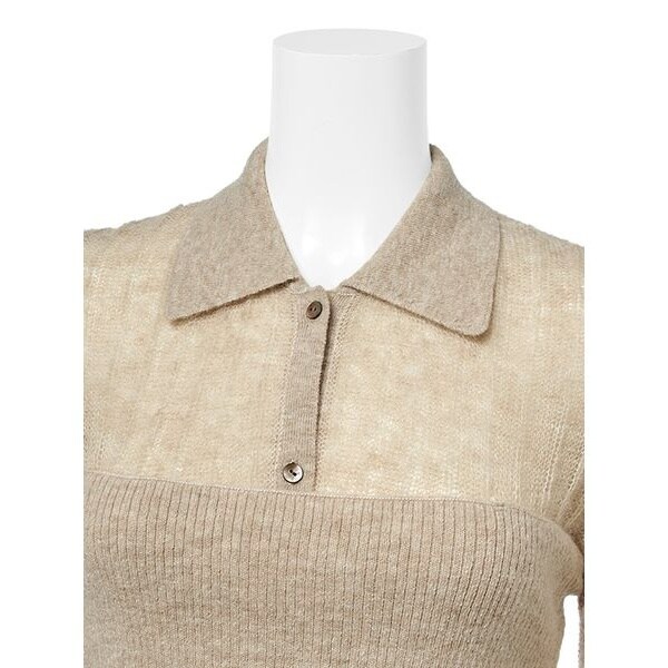 セットアイテム】ポロ襟ワイドリブベアSETモヘアニット | ミラ