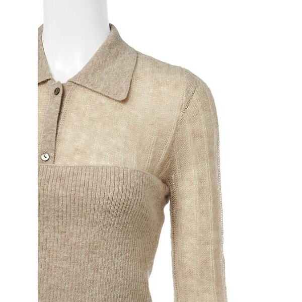 セットアイテム】ポロ襟ワイドリブベアSETモヘアニット | ミラ