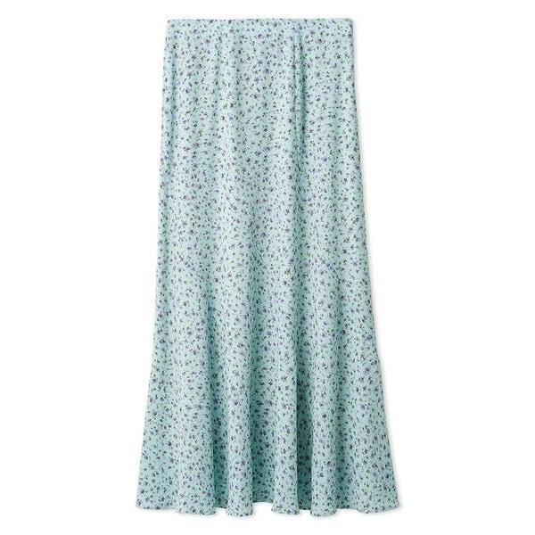 ブルーレーベルクレストブリッジ エアリーツイルスカート 36 グリーン