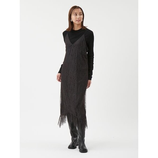 サテンレーストリミングナローキャミワンピース | ミラ オーウェン