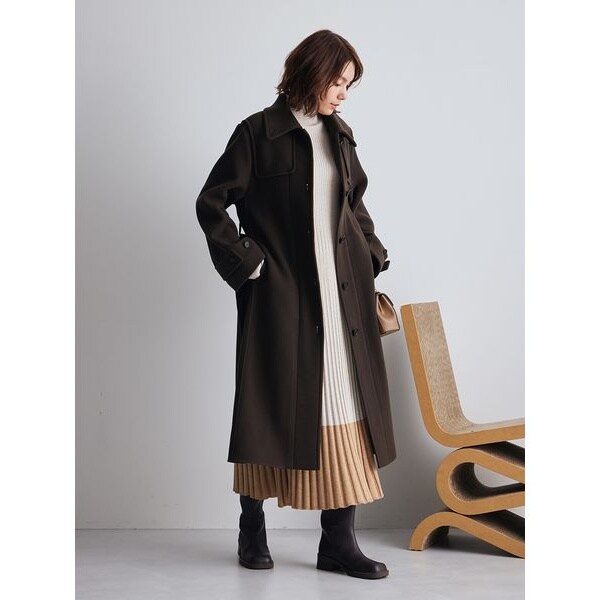 ミラオーウェン ロングダッフルコート チャコールグレー Mila Owen（ミラオーウェン）の「ロングダッフルコート