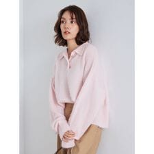 ミラ オーウェン(Mila Owen)の【USAGI ONLINE・ZOZOTOWN限定カラー】ビジュー釦クロップドポロニットプルオーバー