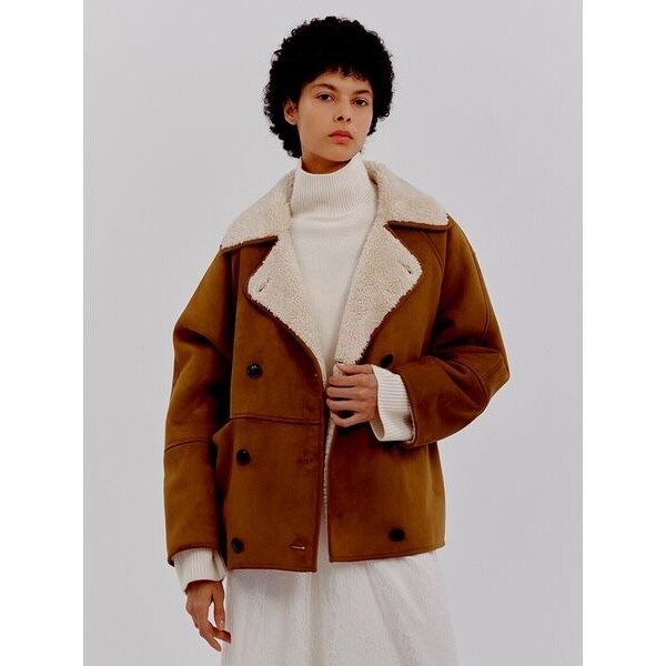 未使用✨MICHAEL KORS ムートンジャケット　リアルムートン soerte（ソエルテ）の「Stand collar fake mouton jacket/スタンド