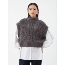 ミラ オーウェン(Mila Owen)の【セットアイテム】ケーブルベストシャツレイヤードSET