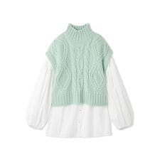 ミラ オーウェン(Mila Owen)の【セットアイテム】ケーブルベストシャツレイヤードSET