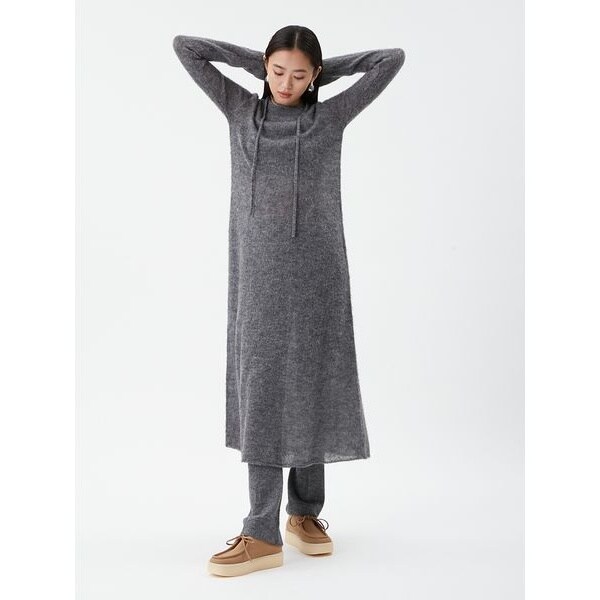 セットアイテム】リブニットセットレイヤードツイードワンピース