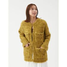 金釦ラメシャギーツイードニットジャケット