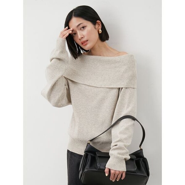 セットアイテム】ポロ襟ワイドリブベアSETモヘアニット | ミラ