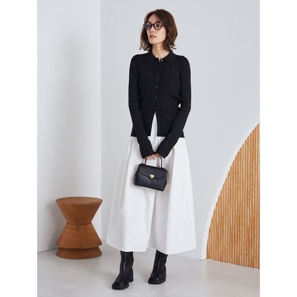 セットアイテム】ポロ衿ニットタックフレアスカートコーデSET | ミラ