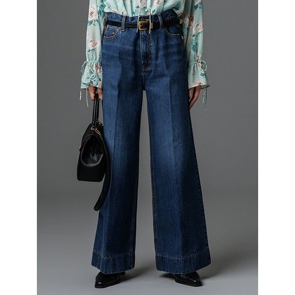 ヘムデザインセミフレアデニムパンツ | ミラ オーウェン(Mila Owen