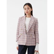 金釦ダブルブレストツイードブレザー