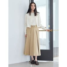 プリーツスカートニットドッキングワンピース