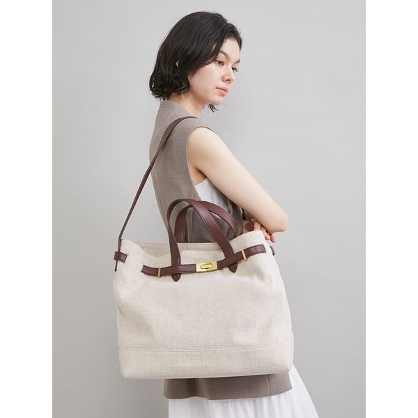 ベルト付きキャンバストートバッグ