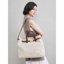 ベルト付きキャンバストートバッグ