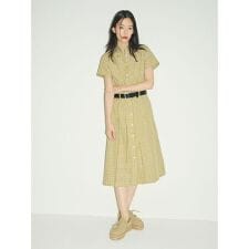 プリーツシャツワンピース