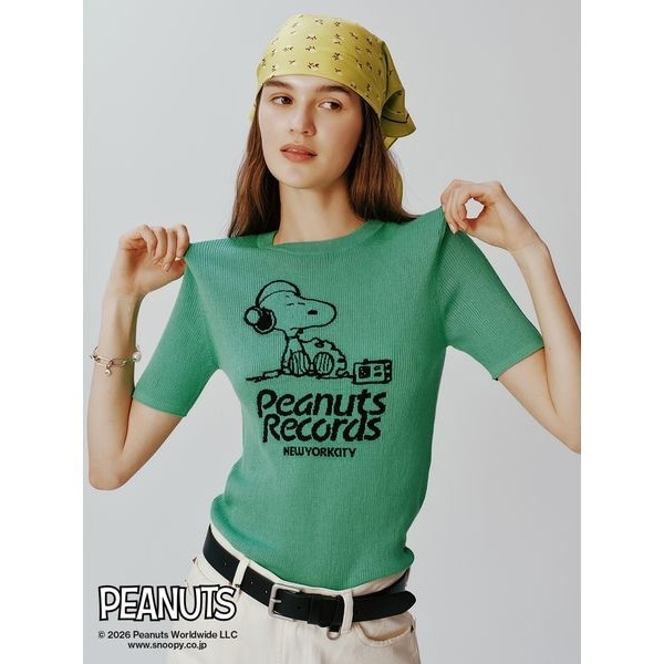 美品 NBB WEEKEND ナイロン撥水シワ加工 フルジップウインドコート PEANUTS RECORDS】スヌーピージャガードリブニット | ミラ オーウェン