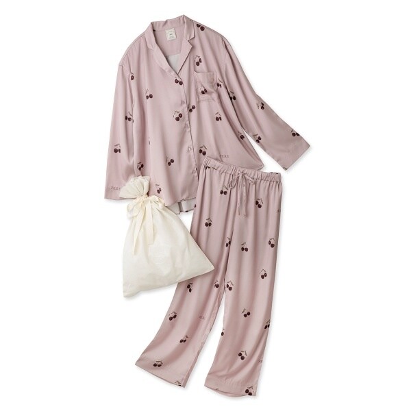 新品♡ ジェラートピケ　リボン柄サテンシャツ　ロングパンツ　セットアップ 新品♡ ジェラートピケリボン柄サテンシャツロングパンツ