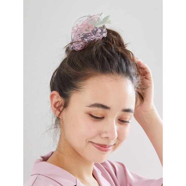 ジェラートピケ gelato piqué 花柄リボンギンガムシュシュ ギンガム