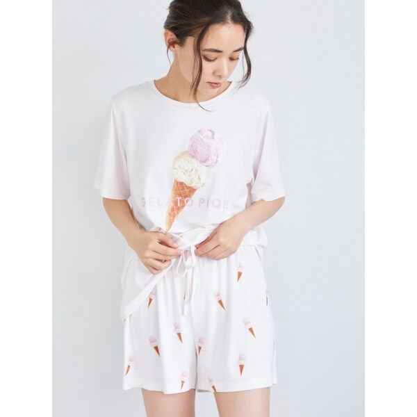 gelato pique アイスジャガードプルオーバー&ジェラートランダムパンツ