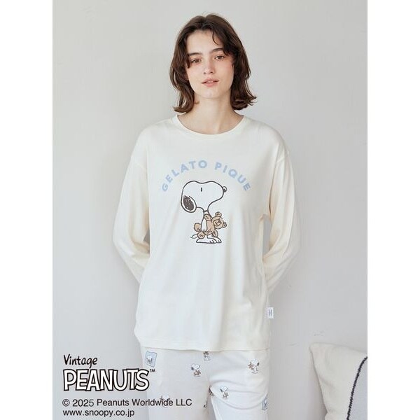 【PEANUTS】SNOOPY×BEAR ワンポイントロンT&ロングパンツ PEANUTS】SNOOPY×BEAR ワンポイントロンT | ジェラート ピケ