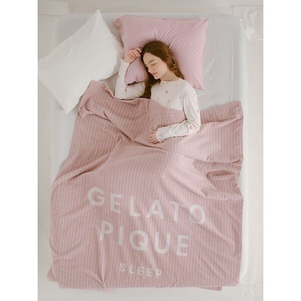 ジェラードピケ【sleep】ストライプロゴ今治タオルケット 新品2025 25年完売品】ジェラードピケ【sleep】ストライプロゴ今治