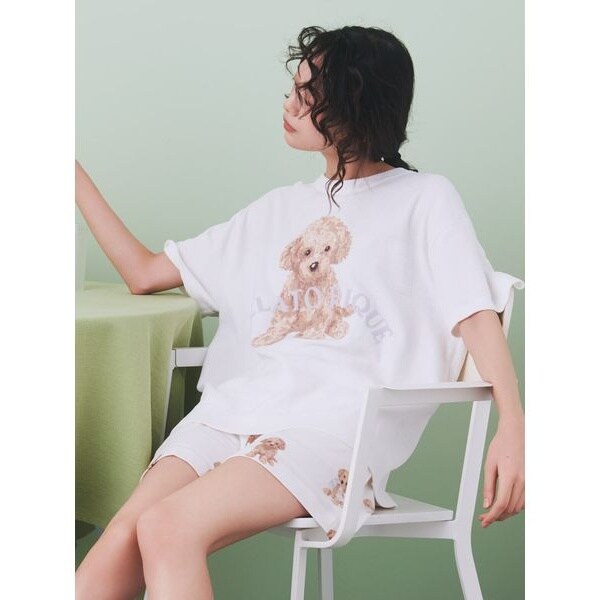 ジェラートピケ トイプードルTシャツ＆ショートパンツセット ジェラートピケ gelato pique 【ラッピング済み】トイプードル柄