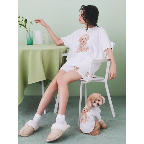 ジェラートピケ DOG柄　トイプードルショートパンツ　上下セット トイプードル柄ショートパンツ | ジェラート ピケ(gelato pique