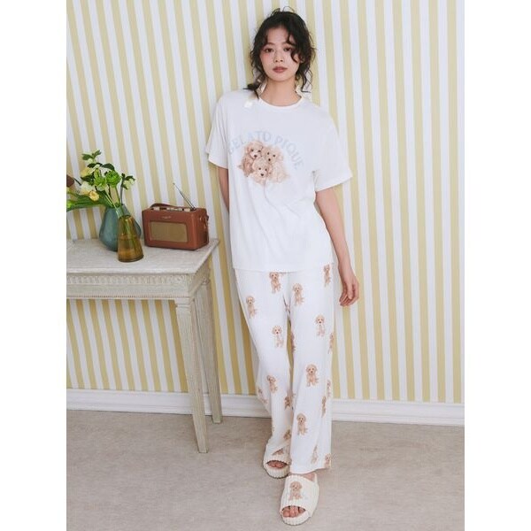正規品⭐️新品タグ付♡ジェラートピケ いちごワンポイントTシャツ＆ロングパンツ いちごワンポイントTシャツ(カットソー・Tシャツ)｜ルームウェア