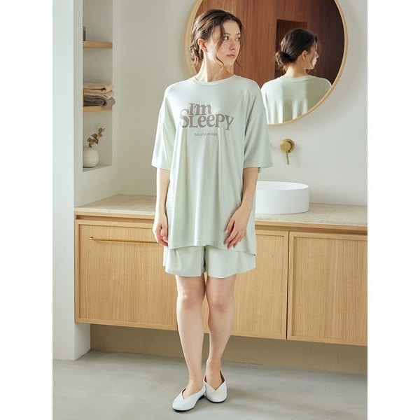 ジェラートピケ 接触冷感 カラフルレーヨンロゴ BIGTシャツ＆ショートパンツ 接触冷感】カラフルレーヨンロゴBIGTシャツ＆ショートパンツ