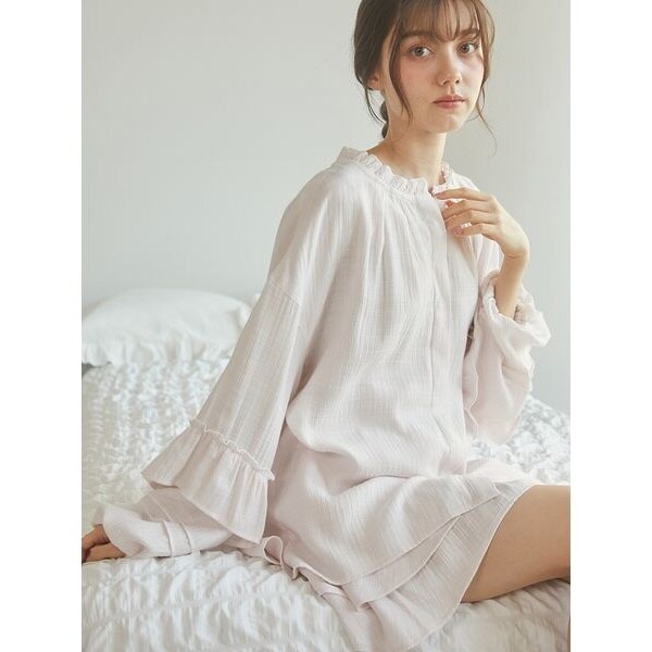 【タグ付き新品】ジェラートピケ　【SPRING】フリルブラウス gelato pique パジャマ ルームウェア 「SPRING」フリルブラウス