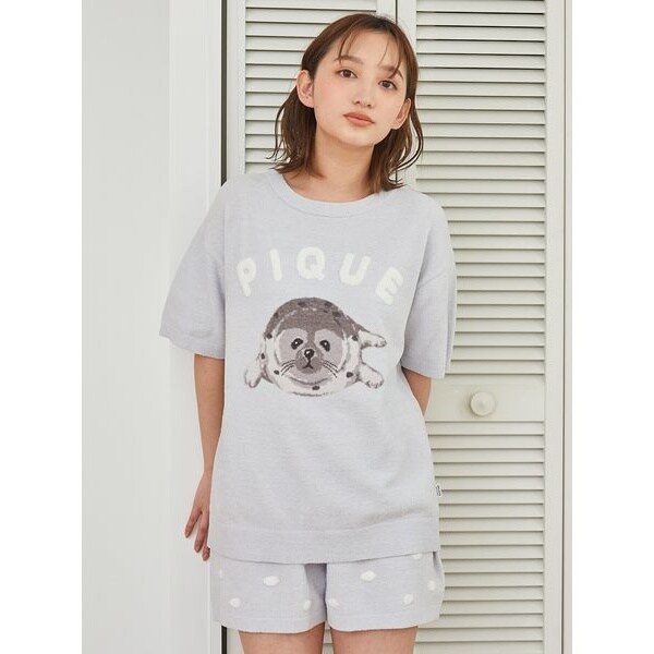 【新品】ジェラートピケ　あざらし柄T シャツ&ショートパンツ 上下セット 楽天市場】ジェラートピケ gelato pique 接触冷感 あざらしワン