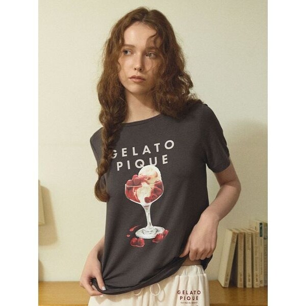 接触冷感　coolレーヨンデザートロゴTシャツ&ロングパンツ 接触冷感】COOLレーヨンデザートロゴTシャツ | ジェラート ピケ
