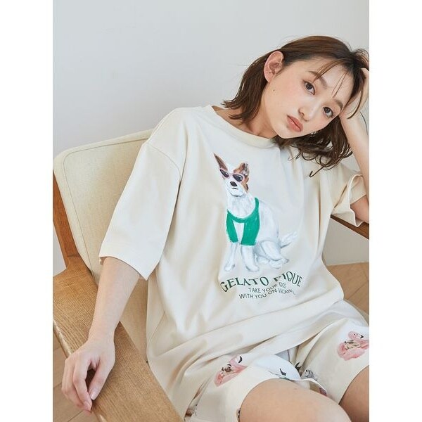 接触冷感】あざらしワンポイントTシャツ | ジェラート ピケ