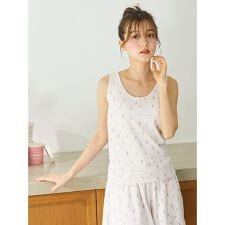 【接触冷感】アイス柄ワッフルタンクトップ