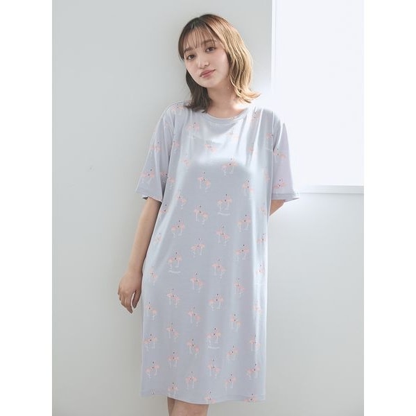 接触冷感】【ONLINE限定】ビションフリーゼ柄Tシャツ&ロング