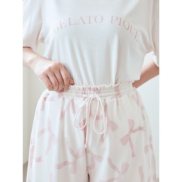 【新品】ジェラピケ　接触冷感 モチーフ4柄 ワンポイントTシャツ＆ショートパンツ セール】【接触冷感】モチーフ4柄ワンポイントTシャツ&ショート