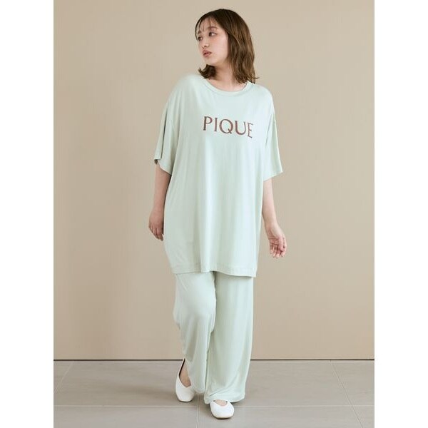 ジェラートピケ　レーヨンロゴTシャツ&8分丈パンツset 楽天市場】ジェラートピケ gelato pique 接触冷感 レーヨンロゴT
