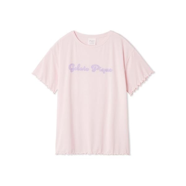 【新品未使用】ドーナツベアワンポイントTシャツ & 総柄ロングパンツ クリーム ドーナツベアワンポイントTシャツ(カットソー・Tシャツ)｜ルーム
